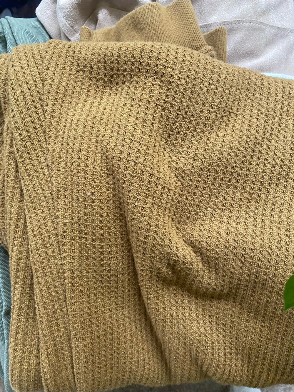 aerie Camel color Waffle-Knit Drawstring Joggers - Picture 9 of 9